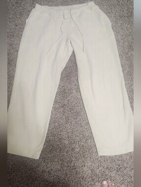 Cabela's Cream 100% Cotton Ribbed Drawstring Sweatpants Medium